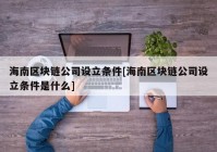 海南区块链公司设立条件[海南区块链公司设立条件是什么]