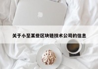 关于小至某些区块链技术公司的信息