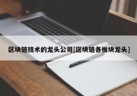 区块链技术的龙头公司[区块链各板块龙头]