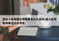 想进入区块链公司需要会什么技术[进入区块链需要选什么专业]